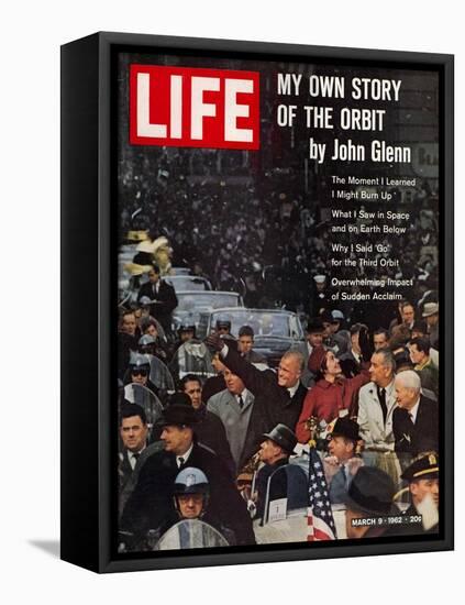 John Glenn, with Wife and VP Johnson During Ticker Tape Parade, March 9, 1962-Ralph Morse-Framed Stretched Canvas