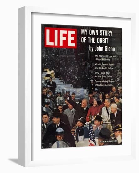 John Glenn, with Wife and VP Johnson During Ticker Tape Parade, March 9, 1962-Ralph Morse-Framed Photographic Print