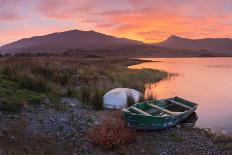 The Sun Rises Behind Mount Snowdon Creating a Beautiful Orange Sky-John Greenwood-Photographic Print