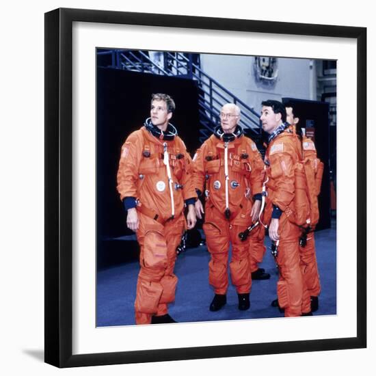 John H Glenn and Crew Members, June 1998-null-Framed Photographic Print