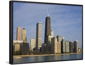 John Hancock Center and Near North Chicago Skyline from Lake Michigan, Chicago, Illinois, USA-Amanda Hall-Framed Photographic Print