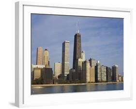 John Hancock Center and Near North Chicago Skyline from Lake Michigan, Chicago, Illinois, USA-Amanda Hall-Framed Photographic Print