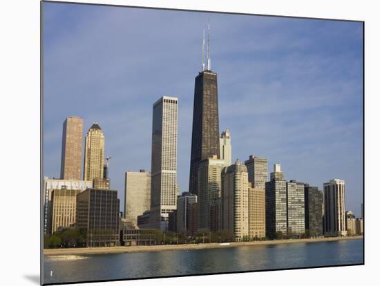 John Hancock Center and Near North Chicago Skyline from Lake Michigan, Chicago, Illinois, USA-Amanda Hall-Mounted Photographic Print