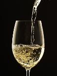 White Wine Pouring from Bottle into Glass-John Hay-Framed Stretched Canvas