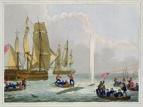 Boats Approaching a Whale, Engraved by Matthew Dubourg-John Heaviside Clark-Giclee Print