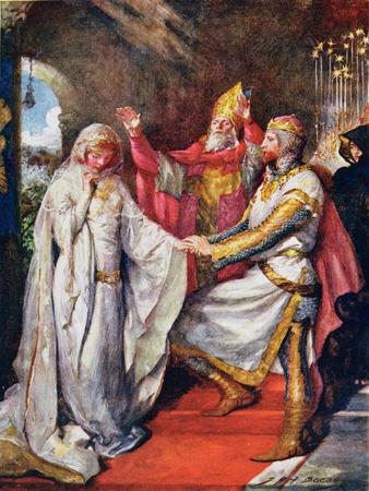 The Marriage of King Arthur and Queen Guinevere, Illustration for 'Children's Stories from…