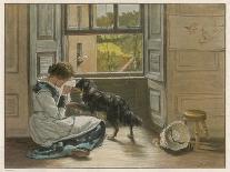 Weeping Girl Attracts the Sympathy of Her Dog-John Henry-Framed Stretched Canvas