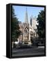 John Hooper Memorial, St Marys Gate and Gloucester Cathedral, Gloucestershire-Peter Thompson-Framed Stretched Canvas