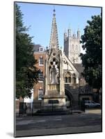 John Hooper Memorial, St Marys Gate and Gloucester Cathedral, Gloucestershire-Peter Thompson-Mounted Photographic Print