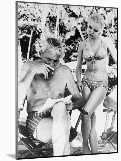 John Huston, Sue Lyon, the Night of the Iguana, 1964-null-Mounted Photographic Print