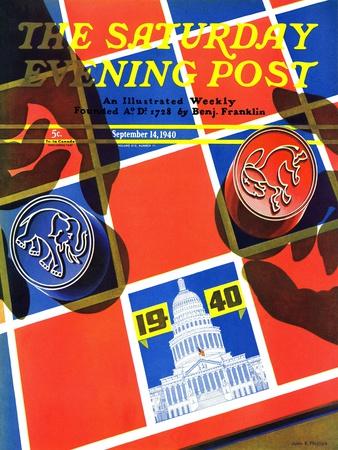 "Election Checkerboard," Saturday Evening Post Cover, September 14, 1940