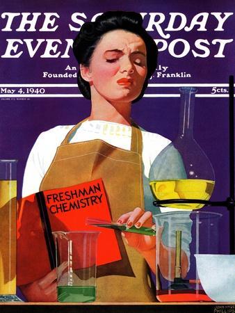 "Freshmen Chemistry," Saturday Evening Post Cover, May 4, 1940