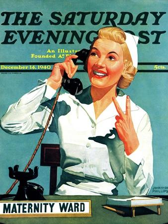 "Maternity Ward," Saturday Evening Post Cover, December 14, 1940