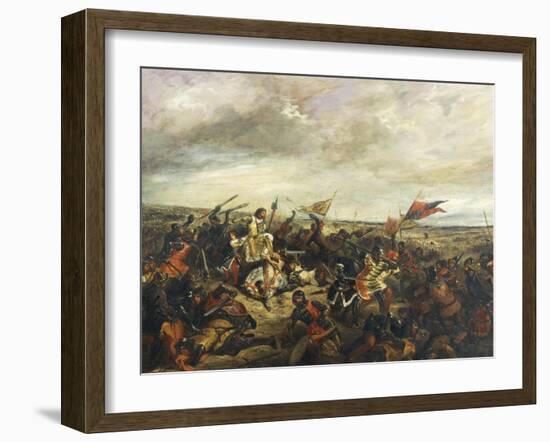 John II Good, Protected by Philip Bold, Is Defeated by Edward, Prince of Wales-Eugene Delacroix-Framed Giclee Print