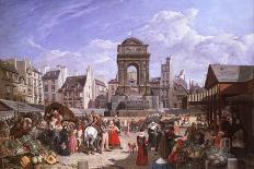 A View of the Market and Fountain of the Innocents, Paris-John James Chalon-Giclee Print