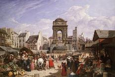 A View of the Market and Fountain of the Innocents, Paris, 1823-John James Chalon-Giclee Print