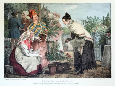 Le Marche Aux Fleurs, Published by Rodwell and Martin, 1820