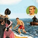 Matthew Webb, the First Man to Swim the English Channel in August 1875-John Keay-Giclee Print