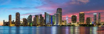 Florida, Miami Skyline at Dusk-John Kellerman-Framed Photographic Print