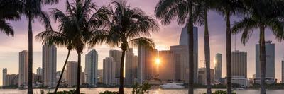 Florida, Miami Skyline at Dusk-John Kellerman-Stretched Canvas