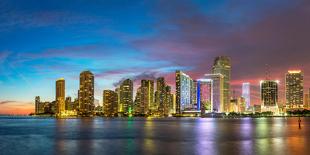 Florida, Miami Skyline at Dusk-John Kellerman-Mounted Photographic Print