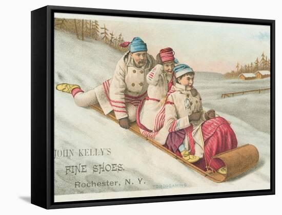 John Kelly Fine Shoes Victorian Trading Card Advertisement-null-Framed Stretched Canvas