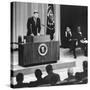 John Kennedy's First Press Conference as President-null-Stretched Canvas