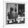 John Kennedy's First Press Conference as President-null-Framed Photo