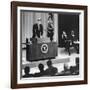 John Kennedy's First Press Conference as President-null-Framed Photo