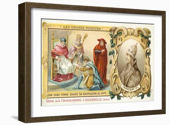 John, King of England, Sends His Submission to Pope Innocent Iii, 1213-null-Framed Giclee Print