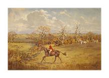 Hunting below the ruins at Knepp (Sussex) Castle-John King-Premium Giclee Print