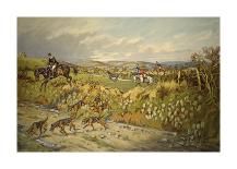 Hunting below the ruins at Knepp (Sussex) Castle-John King-Premium Giclee Print