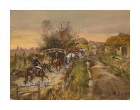 Hunting below the ruins at Knepp (Sussex) Castle-John King-Premium Giclee Print