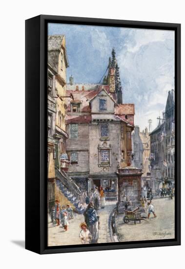 John Knox's House, High Street-John Fulleylove-Framed Stretched Canvas