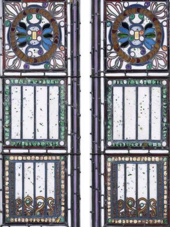 A Pair of Leaded Glass Windows