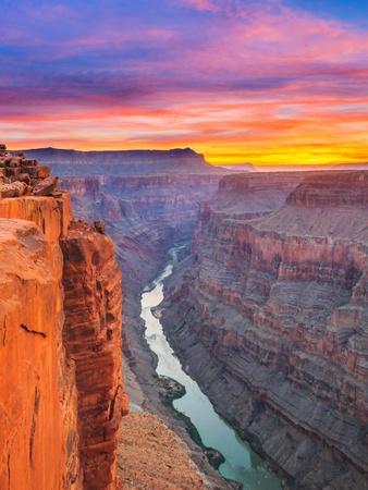 Sunrise over the Colorado River at Toroweap Overlook in Grand Canyon National Park, Arizona