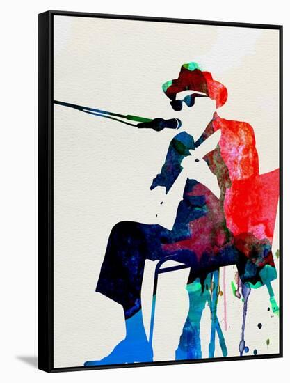 John Lee Hooker Watercolor-Lora Feldman-Framed Stretched Canvas