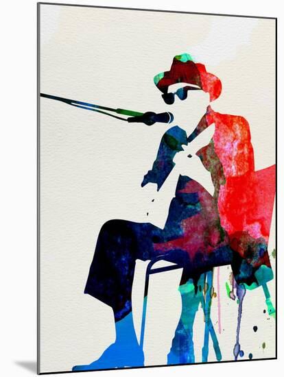 John Lee Hooker Watercolor-Lora Feldman-Mounted Art Print