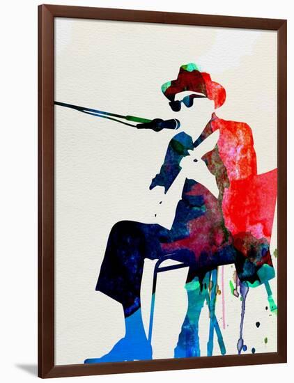 John Lee Hooker Watercolor-Lora Feldman-Framed Art Print