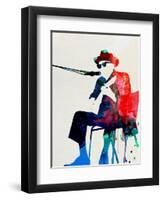 John Lee Hooker Watercolor-Lora Feldman-Framed Art Print