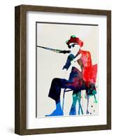 John Lee Hooker Watercolor-Lora Feldman-Framed Art Print