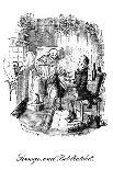 Scrooge is Shown His Tomb Stone by the Last Spirit-John Leech-Art Print