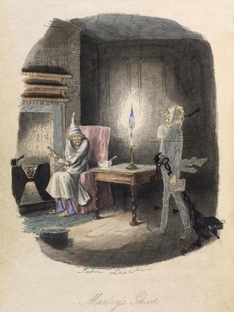 Marley's Ghost. Ebenezer Scrooge Visited by a Ghost