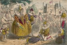 Queen Elizabeth and Sir Walter Raleigh, 1850-John Leech-Giclee Print