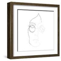 John Lennon Line Drawing-Logan Huxley-Framed Art Print