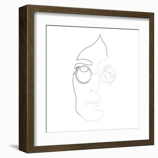 John Lennon Line Drawing-Logan Huxley-Framed Art Print