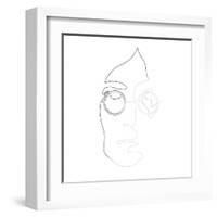 John Lennon Line Drawing-Logan Huxley-Framed Art Print