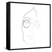 John Lennon Line Drawing-Logan Huxley-Framed Stretched Canvas