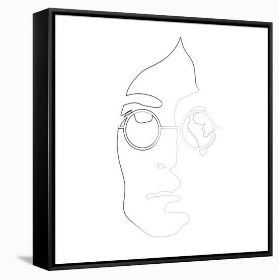 John Lennon Line Drawing-Logan Huxley-Framed Stretched Canvas