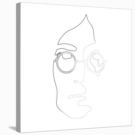 John Lennon Line Drawing-Logan Huxley-Stretched Canvas